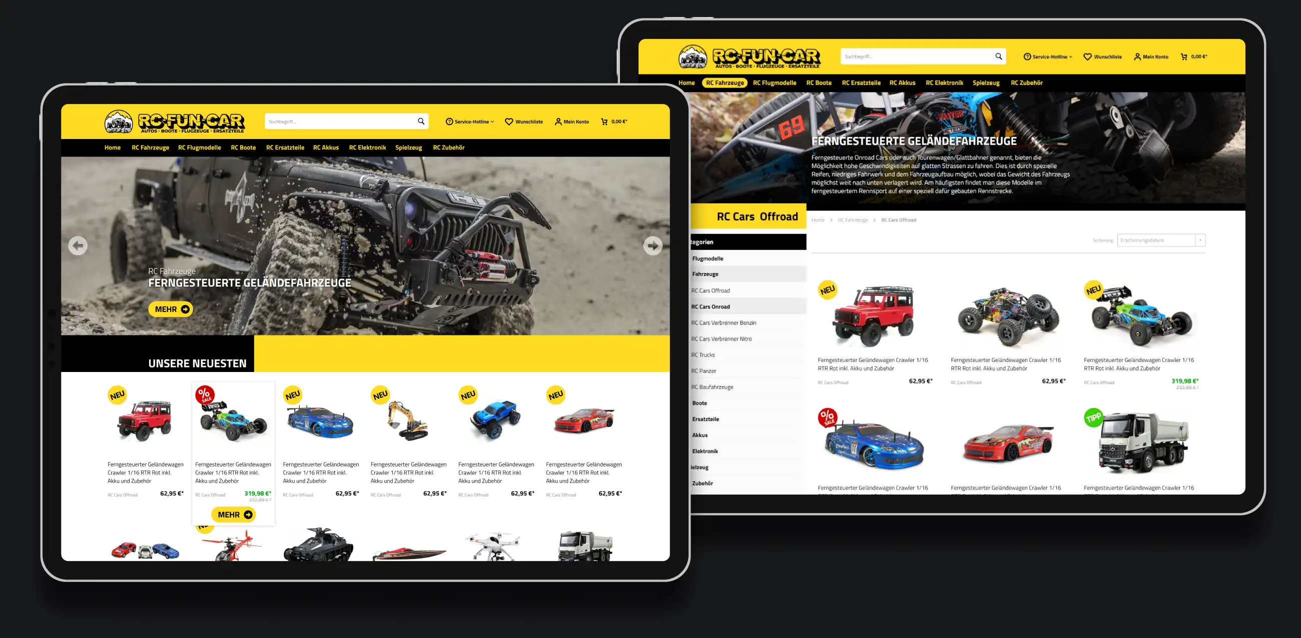 widok listingów rcfuncar